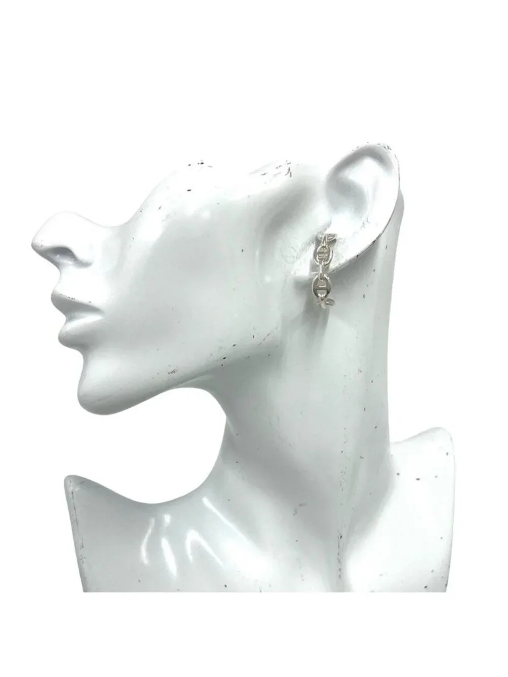 Hermes Chaine D'ancre Earrings 925 Sterling Silver Accessory